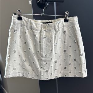 Zara Cream Mini Embellished Skort